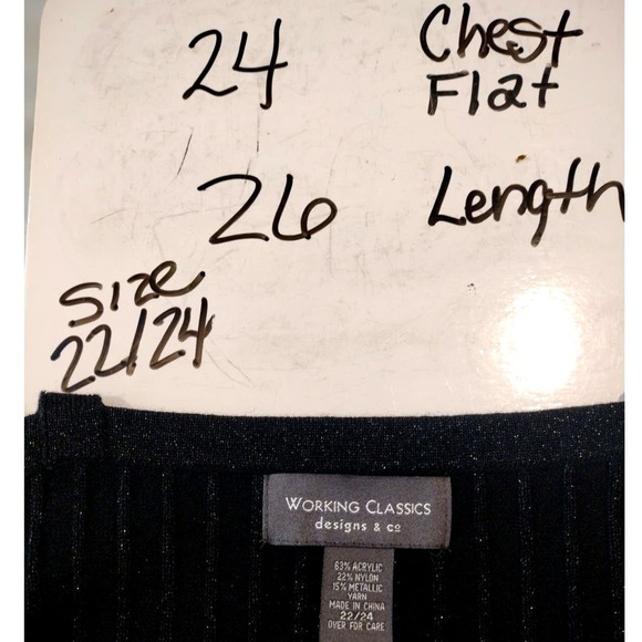 💸$10 🔥Working Classics Designs & Co Ribbed Knit Metallic Camisole Size 22/24 - Picture 2 of 6